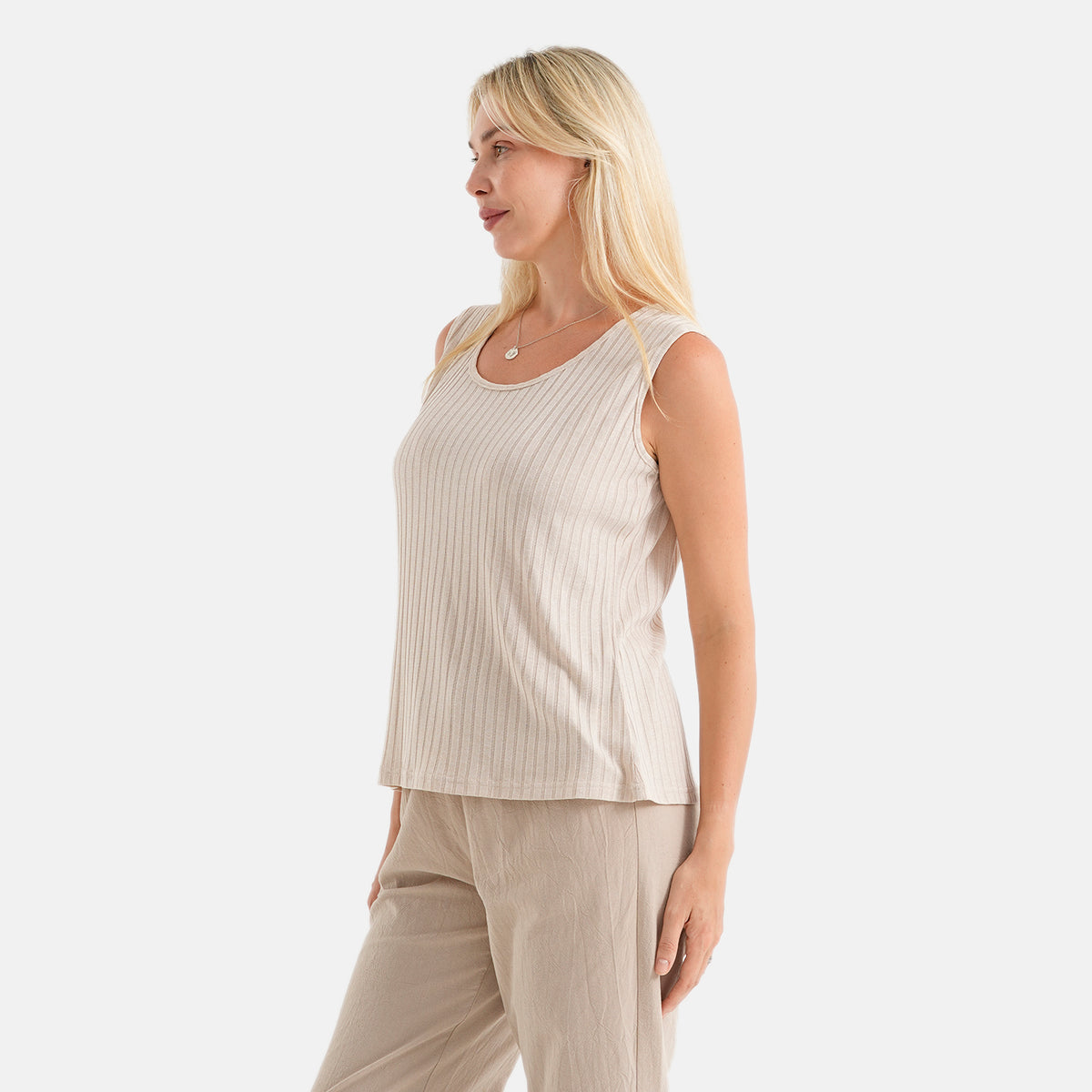 La Marey Soft Ribbed Sleeveless Top (Size XL, 20-22) - Beige 8584243 3