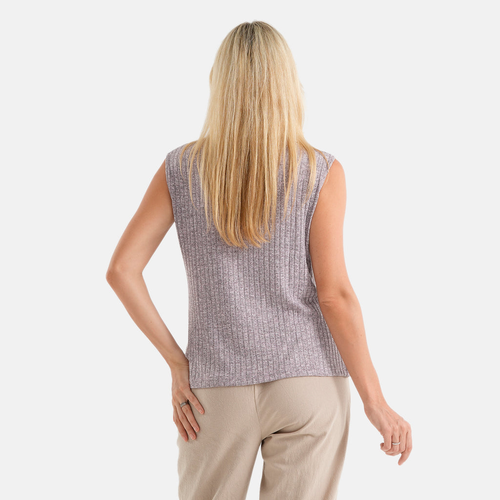 La Marey Soft Ribbed Sleeveless Top (Size - XL, 20-22) - Purple_8584246_2