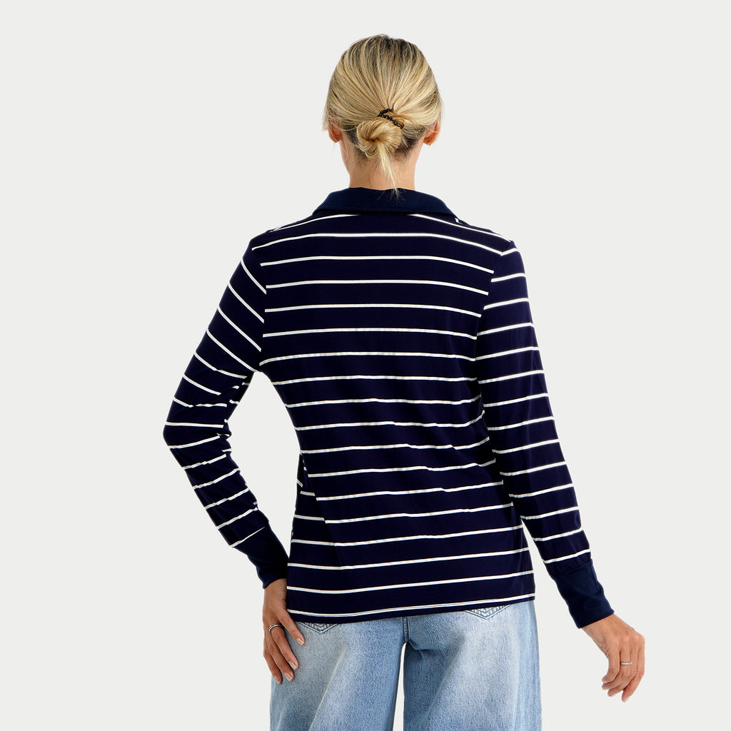 La Marey Patterned Blouse (Size - XL) - Blue Navy_8584443_1