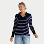 La Marey Patterned Blouse (Size - XL) - Blue Navy_8584443_3