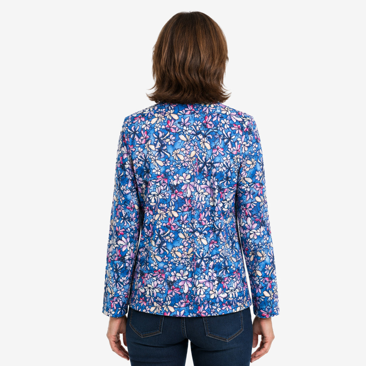 Pure And Natural Long Sleeve Round Neck Printed Top (Size XL, 20 to 22) - Blue 8584942 1