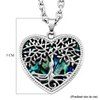 Abalone Shell Adjustable Tree of Life Heart Necklace (Size - 20-2 Ext)