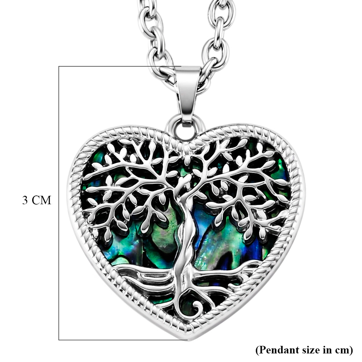 Abalone Shell Adjustable Tree of Life Heart Necklace (Size - 20-2 Ext) V32355887 6