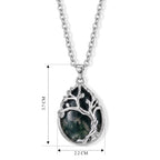 Moss Agate Tree of Life Adjustable Necklace (Size - 20+2 Ext) 25.00 Ct._8585220_4