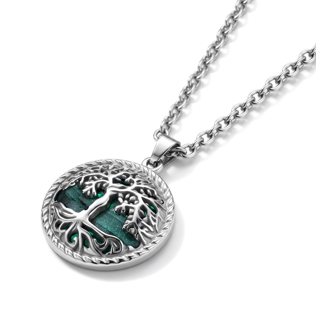 Malachite Tree of Life Adjustable Necklace (Size - 20+2 Ext) 27.00 Ct._8585223_3
