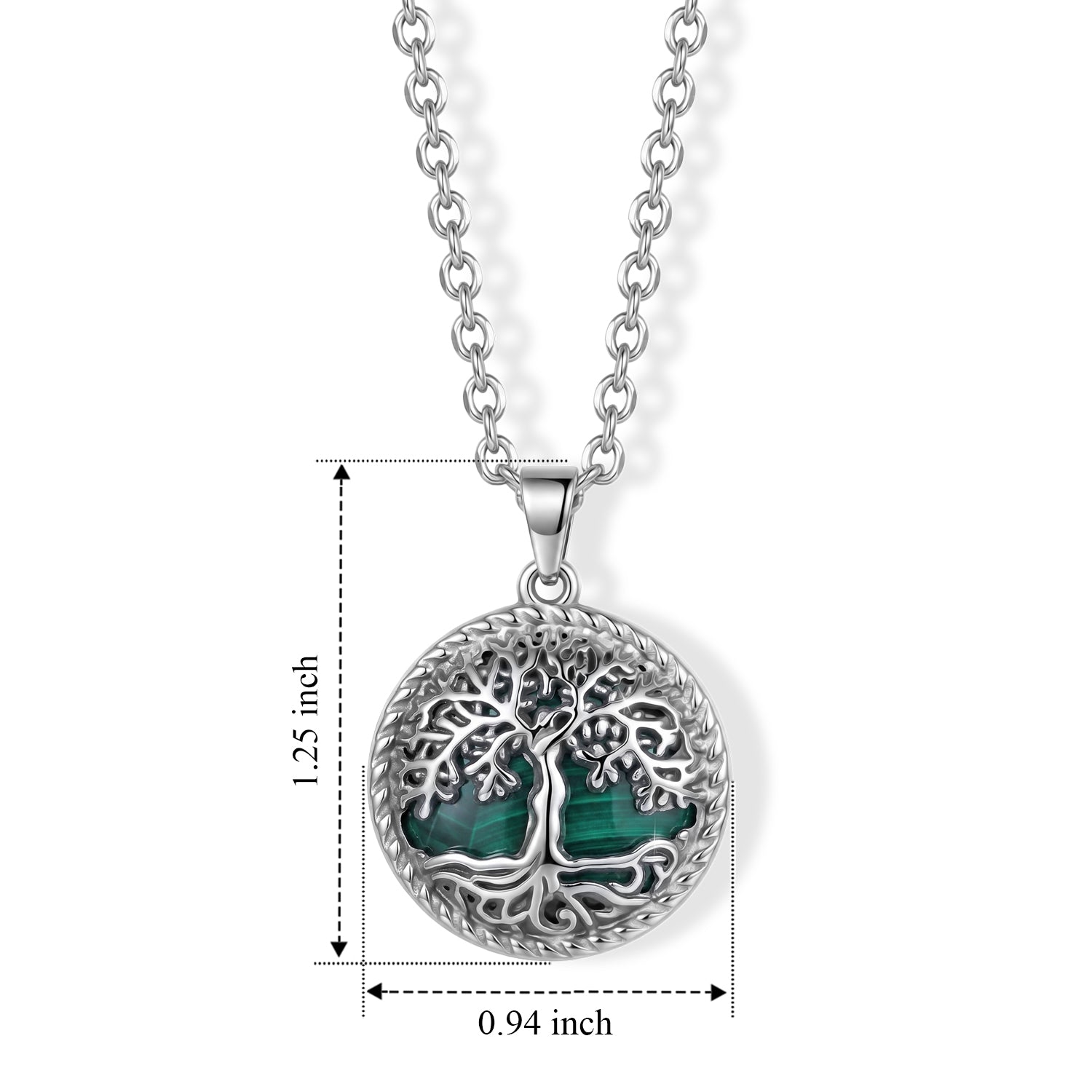 Malachite Tree of Life Adjustable Necklace (Size - 20+2 Ext) 27.00 Ct. 8585223 5