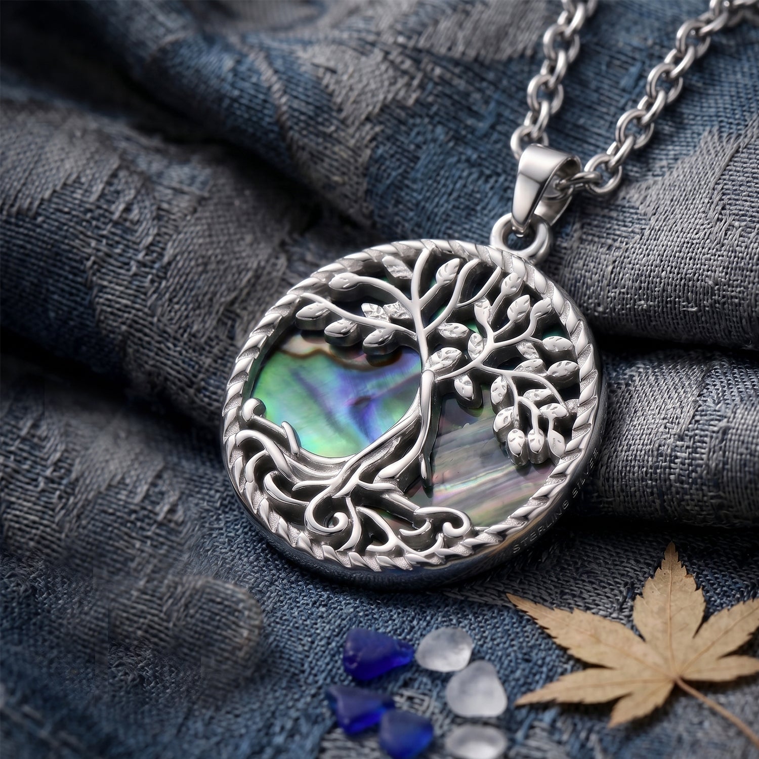 Abalone Shell Adjustable Tree of Life Necklace (Size - 20-2 Ext) V32359262 2