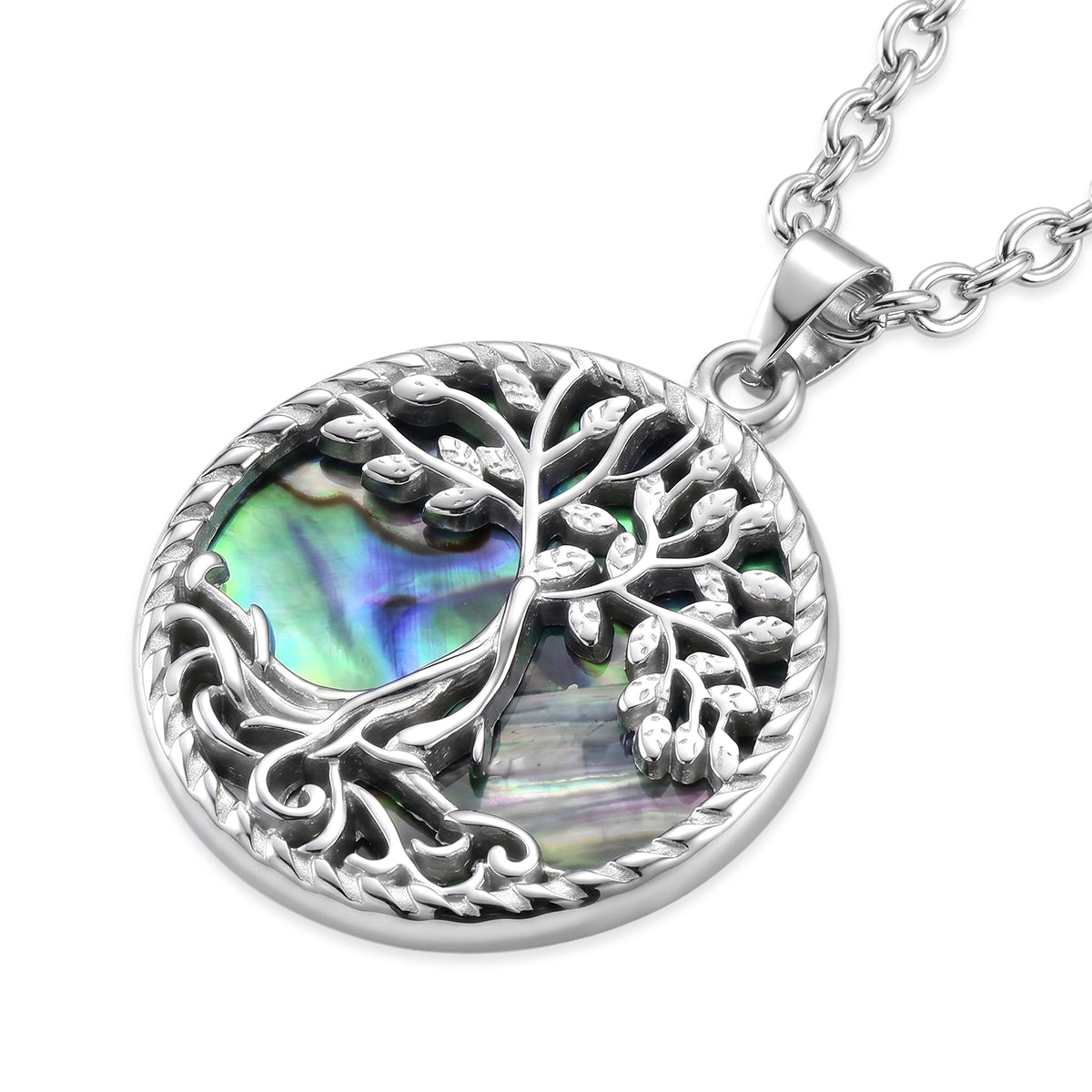 Abalone Shell Adjustable Tree of Life Necklace (Size - 20-2 Ext) V32364526 3