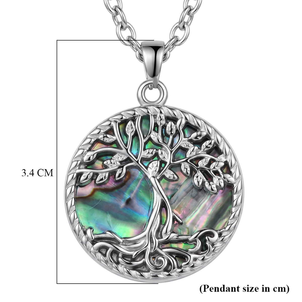 Abalone Shell Adjustable Tree of Life Necklace (Size - 20-2 Ext) V32364526 6