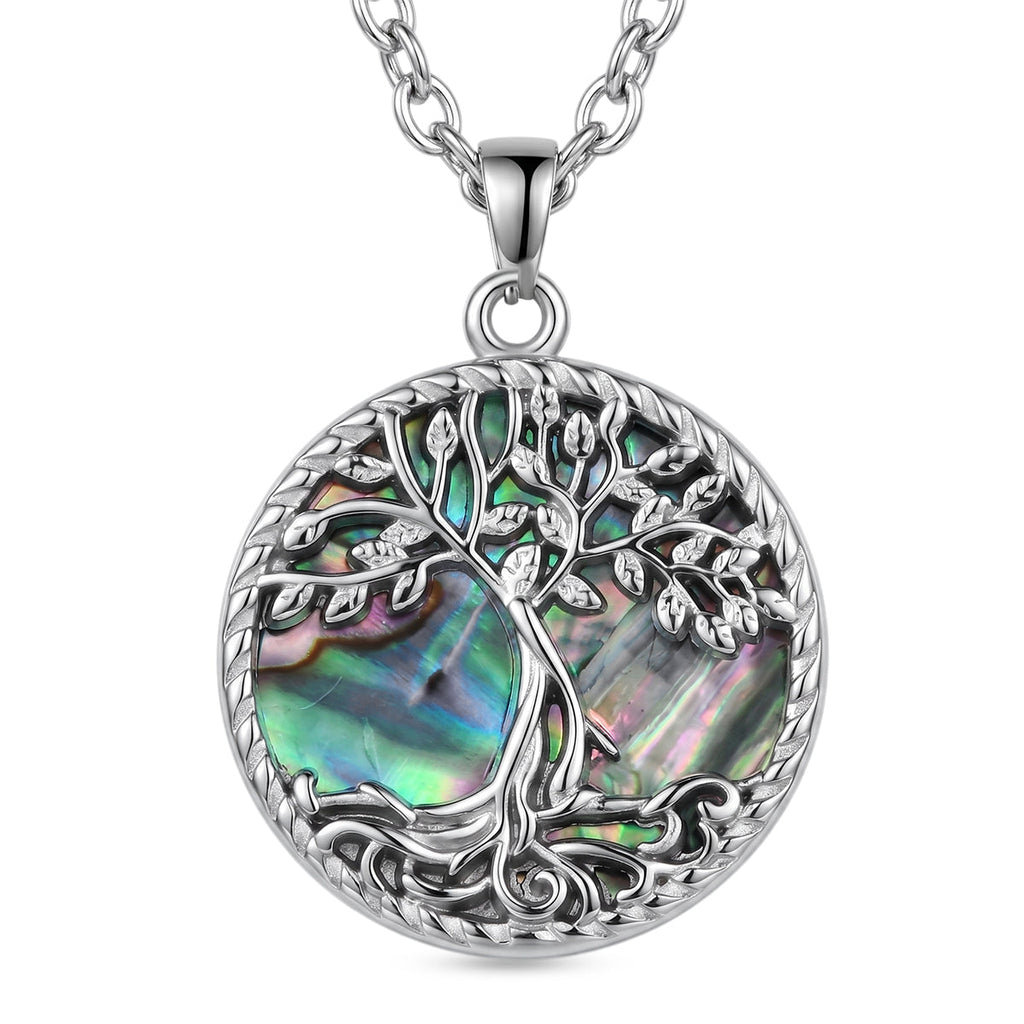 Abalone Shell Adjustable Tree of Life Necklace (Size - 20-2 Ext)