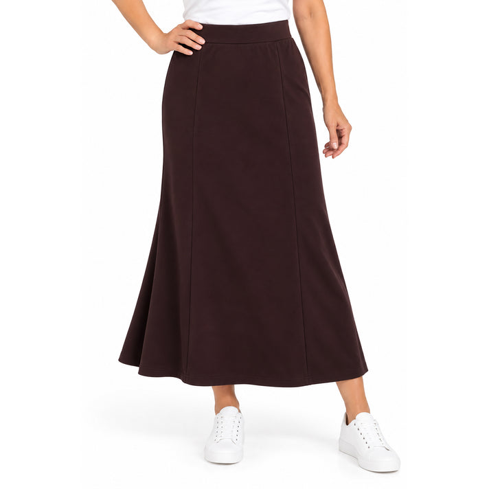 Pure and Natural Ladies Heavy Jersey 6-Gored Panel Skirt (Size L, 16-18) - Wine 8585929 1