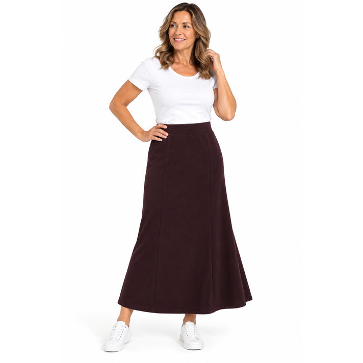 Pure and Natural Ladies Heavy Jersey 6-Gored Panel Skirt (Size L, 16-18) - Wine 8585929 2