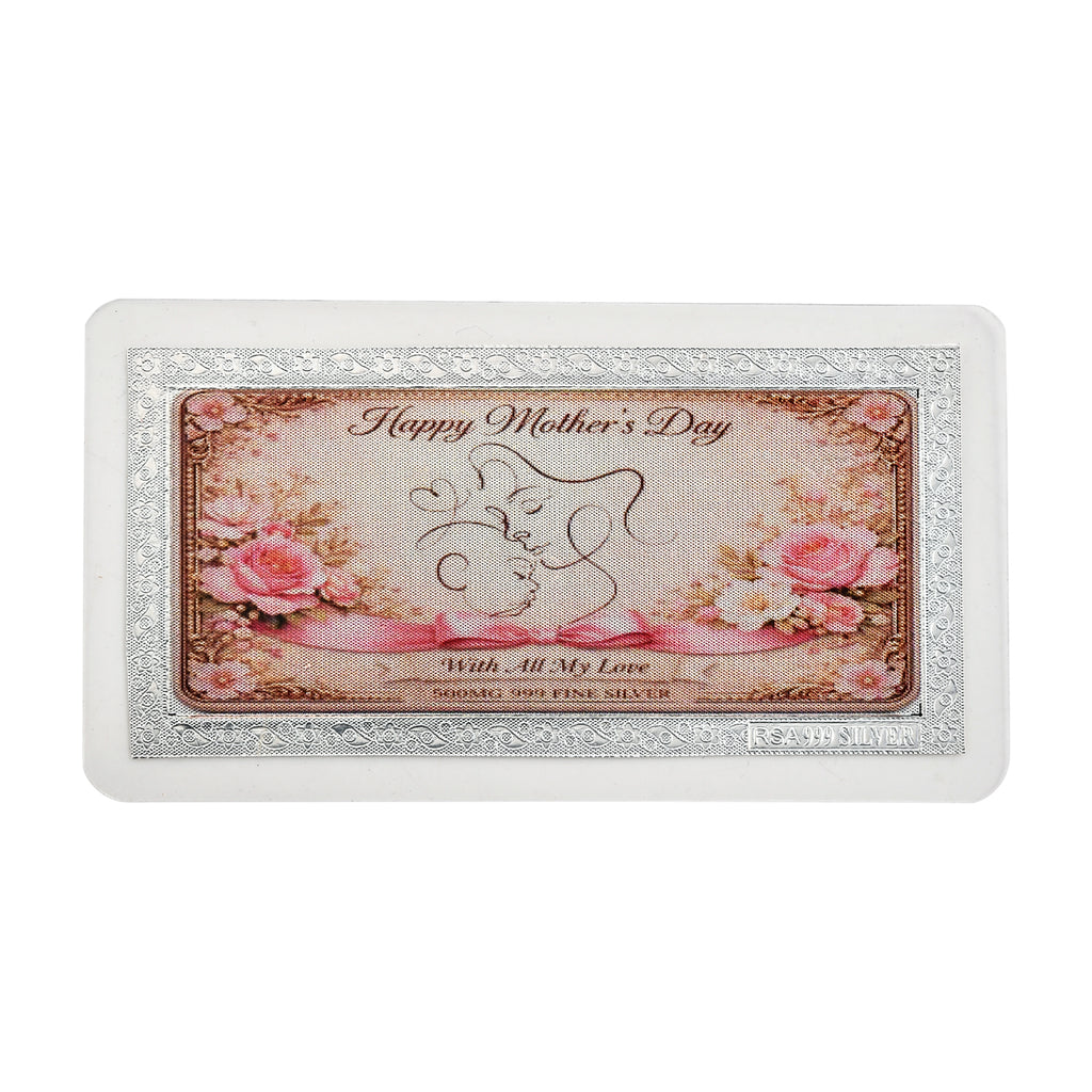 Sterling Silver (99.9% Purity) Happy Mothers Day Decorative Floral Design Collectible_8585992_5