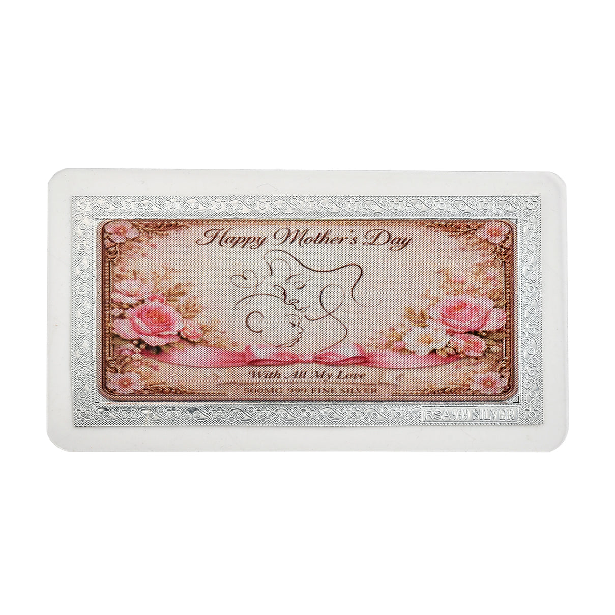 Sterling Silver (99.9% Purity) Happy Mothers Day Decorative Floral Design Collectible V32492471 6