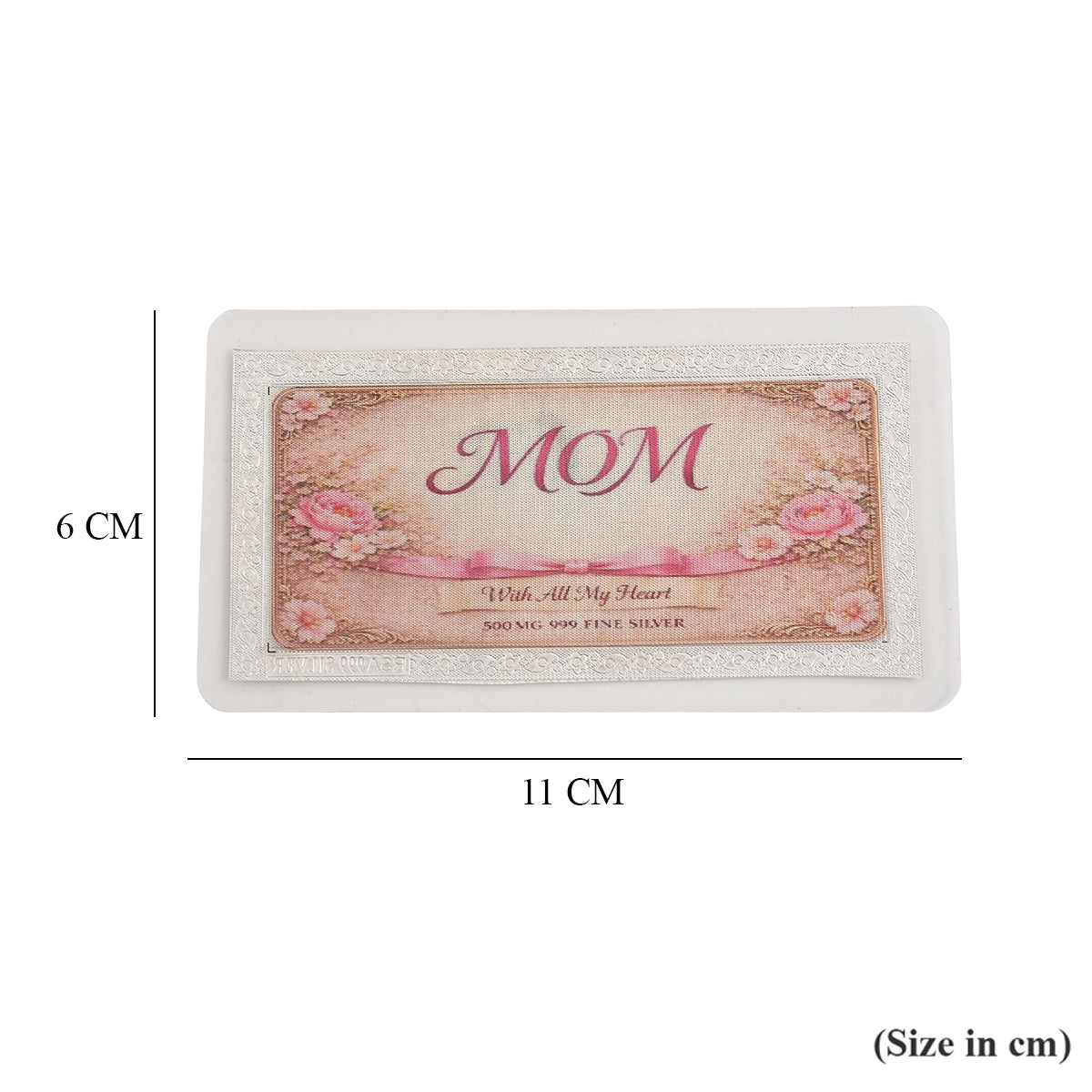 Sterling Silver (99.9% Purity) Happy Mothers Day Decorative Floral Design Bar V32491910 9