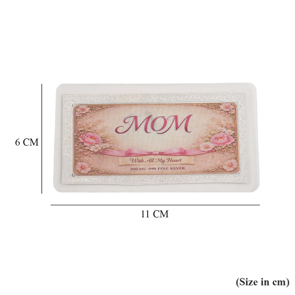 Sterling Silver (99.9% Purity) Happy Mothers Day Decorative Floral Design Bar