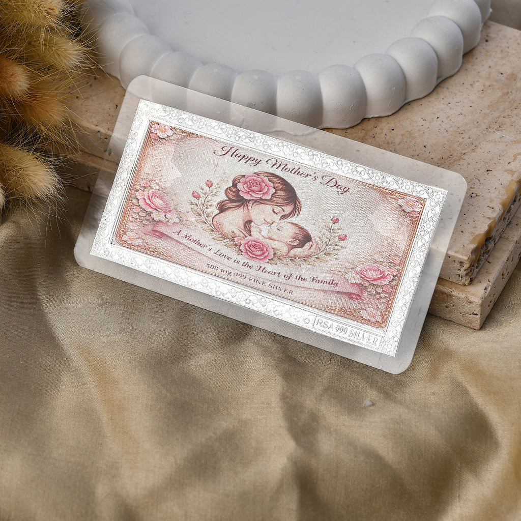 Sterling Silver (99.9% Purity) Happy Mothers Day Decorative Floral Design Collectible_8586121_2