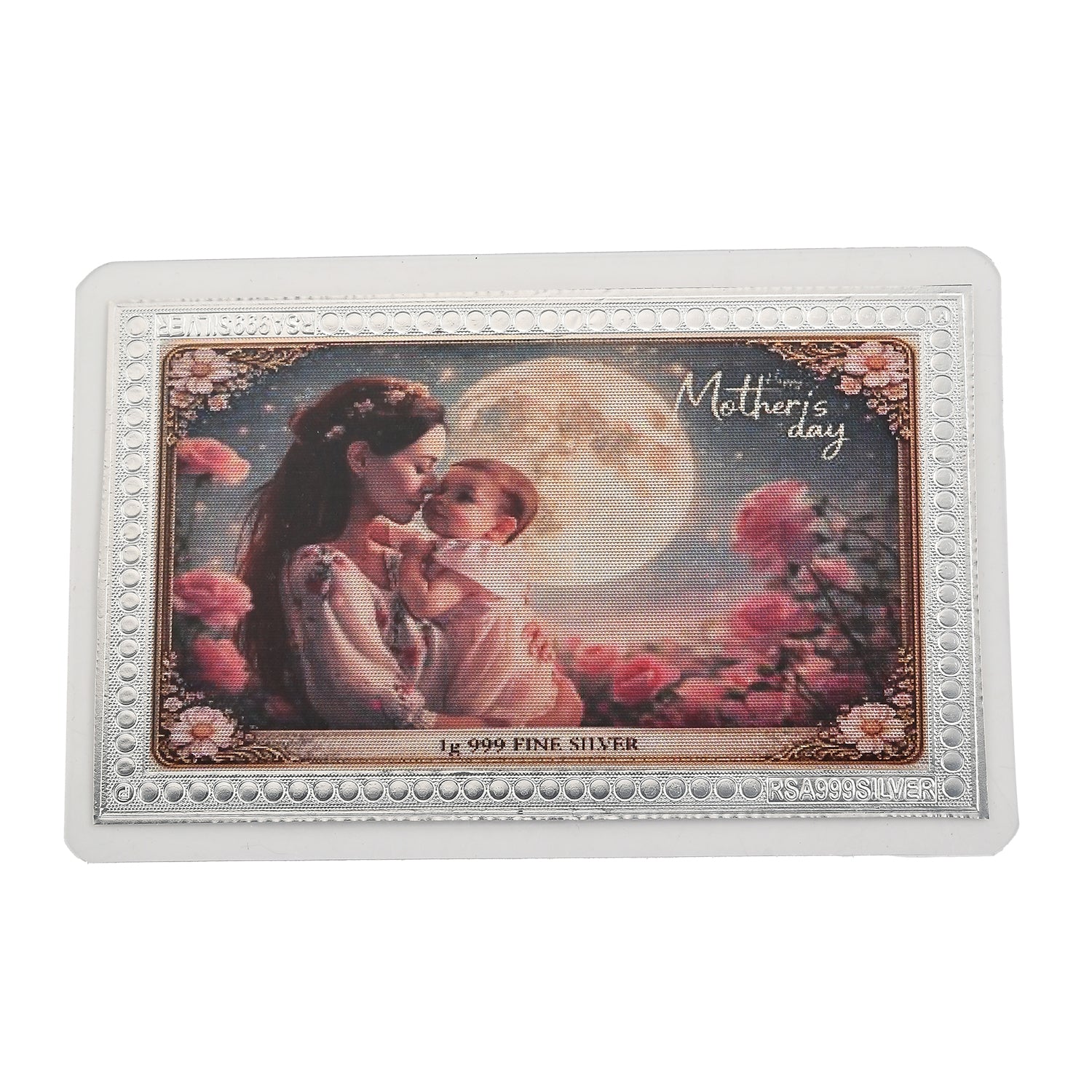 Sterling Silver (99.9% Purity) Happy Mothers Day Decorative Floral Design Collectible V32491287 6