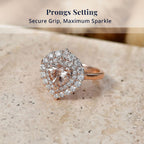 D'Joy Morganite, Moissanite Main Stone With Surrounding Stone Ring in 18K RG VermeilSterling Silver  2.200  Ct._8586126_4
