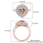 D'Joy Morganite, Moissanite Main Stone With Surrounding Stone Ring in 18K RG VermeilSterling Silver  2.200  Ct._8586126_5