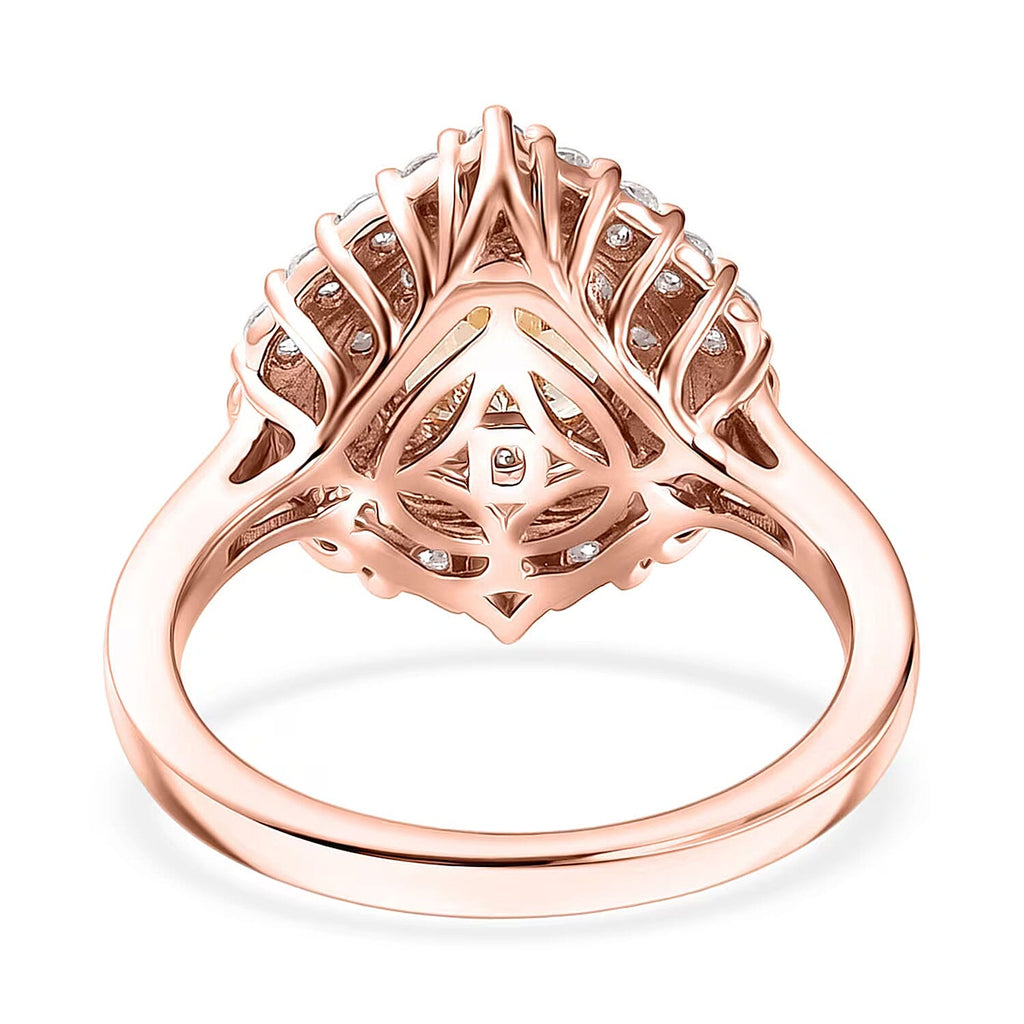 D'Joy Morganite, Moissanite Main Stone With Surrounding Stone Ring in 18K RG VermeilSterling Silver  2.200  Ct._8586126_6