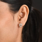 D'Joy Morganite, Moissanite Main Stone With Side Stone Earring in 18K RG VermeilSterling Silver  2.040  Ct._8586131_2