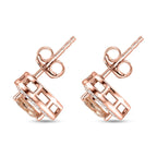 D'Joy Morganite, Moissanite Main Stone With Side Stone Earring in 18K RG VermeilSterling Silver  2.040  Ct._8586131_3
