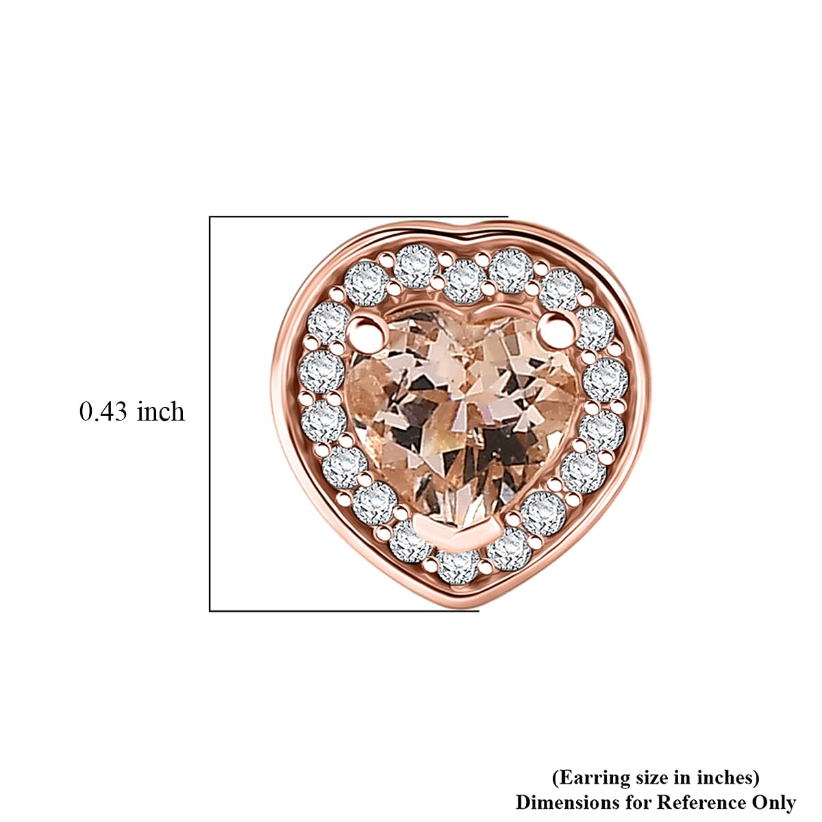 D'Joy Morganite, Moissanite Main Stone With Side Stone Earring in 18K RG VermeilSterling Silver  2.040  Ct. 8586131 4