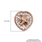 D'Joy Morganite, Moissanite Main Stone With Side Stone Earring in 18K RG VermeilSterling Silver  2.040  Ct._8586131_4