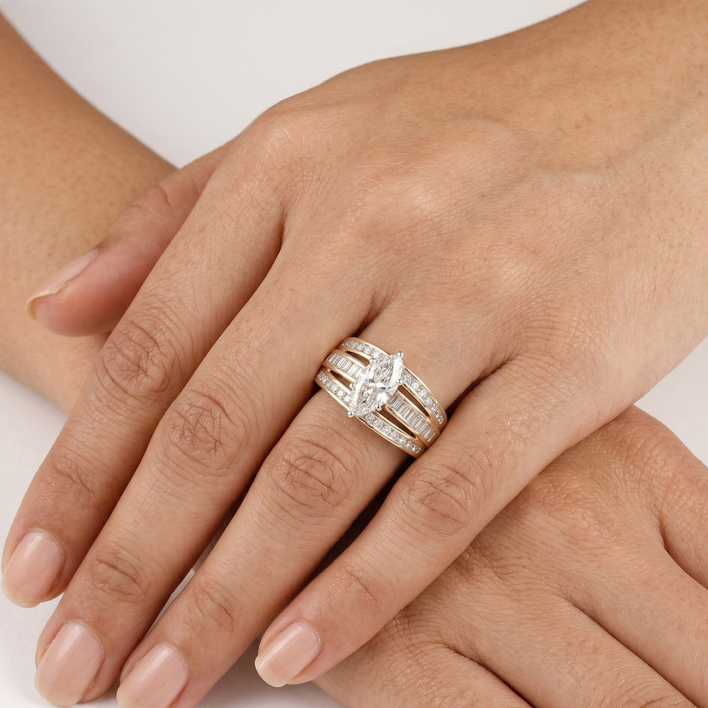 Luxuriant - SGL Certified Lab Grown Diamond (SI/G-H) Ring in 18K Vermeil Yellow Gold Plated Sterling Silver 2.24 Ct._8586410_1
