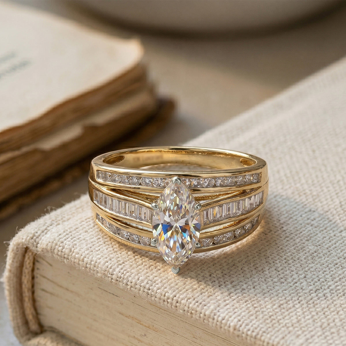 LUXURIANT 2.24 Ct. Lab Grown Diamond Ring in 18K Vermeil Yellow Gold Over Sterling Silver SGL Certified (SI/G-H) 8586410 3