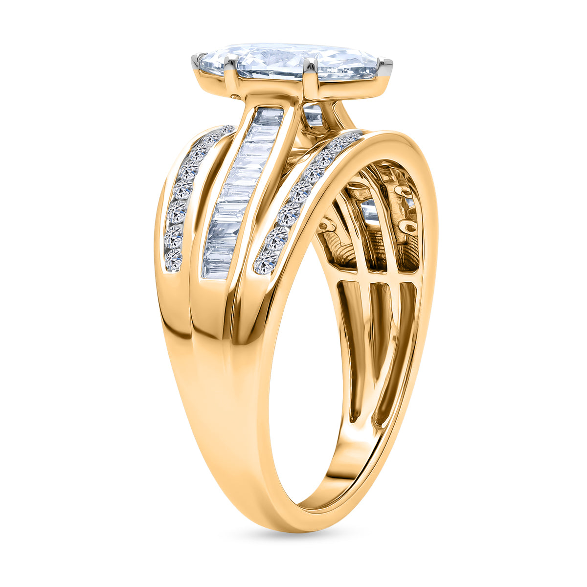 LUXURIANT 2.24 Ct. Lab Grown Diamond Ring in 18K Vermeil Yellow Gold Over Sterling Silver SGL Certified (SI/G-H) 8586410 4