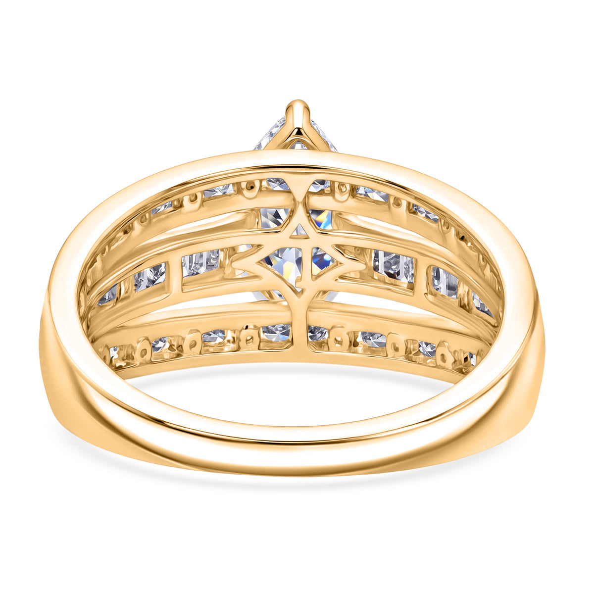 LUXURIANT 2.24 Ct. Lab Grown Diamond Ring in 18K Vermeil Yellow Gold Over Sterling Silver SGL Certified (SI/G-H) 8586410 5
