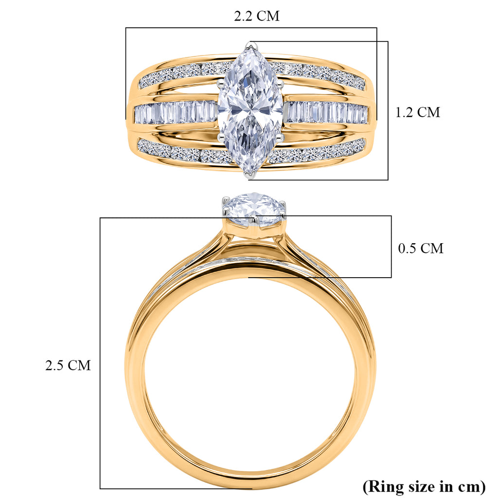 Luxuriant - SGL Certified Lab Grown Diamond (SI/G-H) Ring in 18K Vermeil Yellow Gold Plated Sterling Silver 2.24 Ct._8586417_5