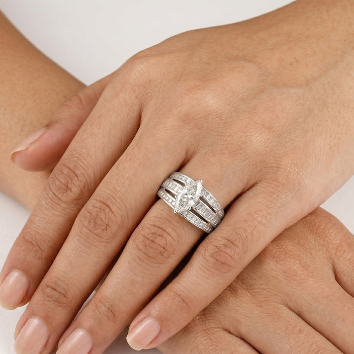 LUXURIANT 2.24 Ct. Lab Grown Diamond Ring in 18K Vermeil Yellow Gold Over Sterling Silver SGL Certified (SI/G-H) 8586422 2