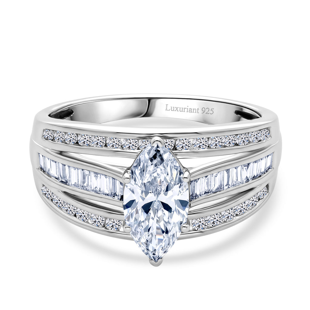 Luxuriant - SGL Certified Lab Grown Diamond (SI/G-H) Ring in Rhodium Overlay Sterling Silver 2.24 Ct_8586426