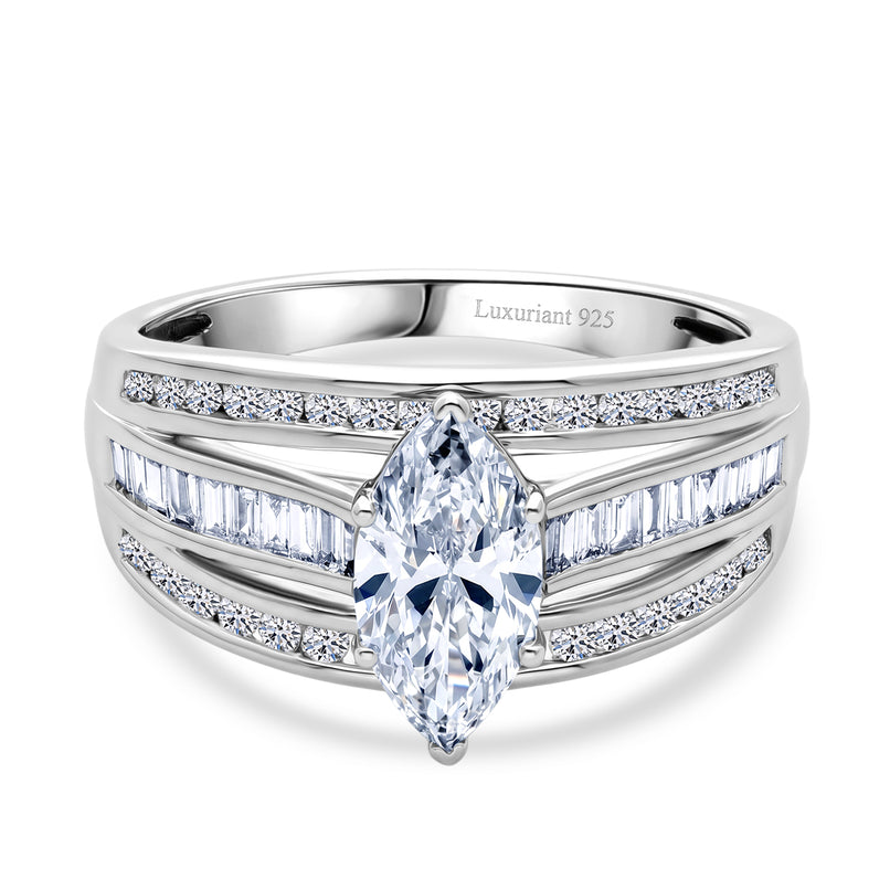 Luxuriant - SGL Certified Lab Grown Diamond (SI/G-H) Ring in Rhodium Overlay Sterling Silver 2.24 Ct_8586426