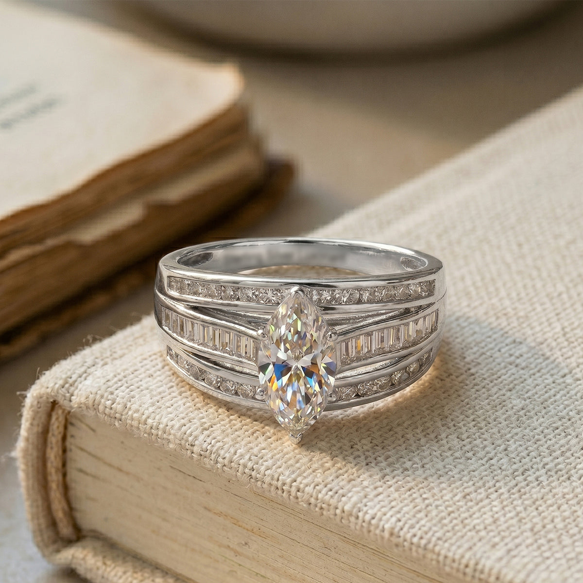 LUXURIANT 2.24 Ct. Lab Grown Diamond Ring in 18K Vermeil Yellow Gold Over Sterling Silver SGL Certified (SI/G-H) V32682486 3