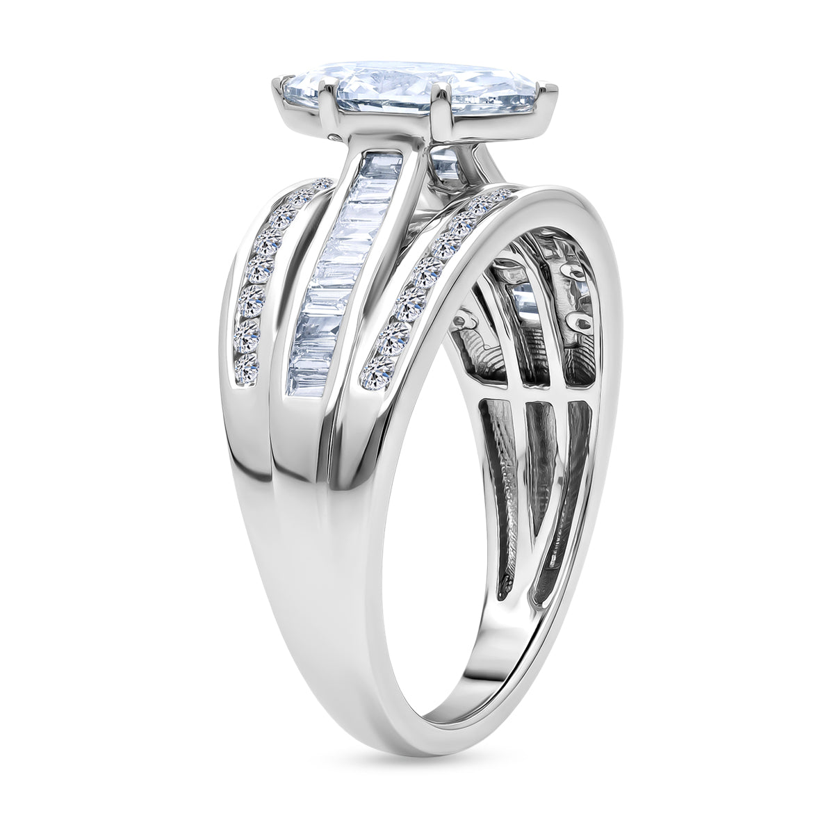 LUXURIANT 2.24 Ct. Lab Grown Diamond Ring in 18K Vermeil Yellow Gold Over Sterling Silver SGL Certified (SI/G-H) V32682486 4