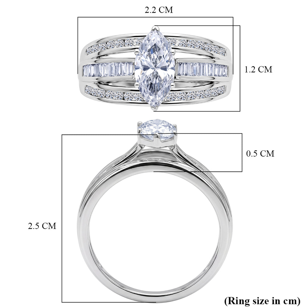 Luxuriant - SGL Certified Lab Grown Diamond (SI/G-H) Ring in Rhodium Overlay Sterling Silver 2.24 Ct_8586426_5