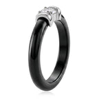 D'Joy - GRA Certified (D-VVS1) Moissanite & Boots Black Jade Band Ring in Rhodium Overlay Sterling Silver 9.23 Ct._8586647_3