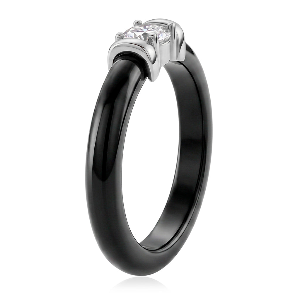 D'Joy - GRA Certified (D-VVS1) Moissanite & Boots Black Jade Band Ring in Rhodium Overlay Sterling Silver 9.23 Ct._8586704_3