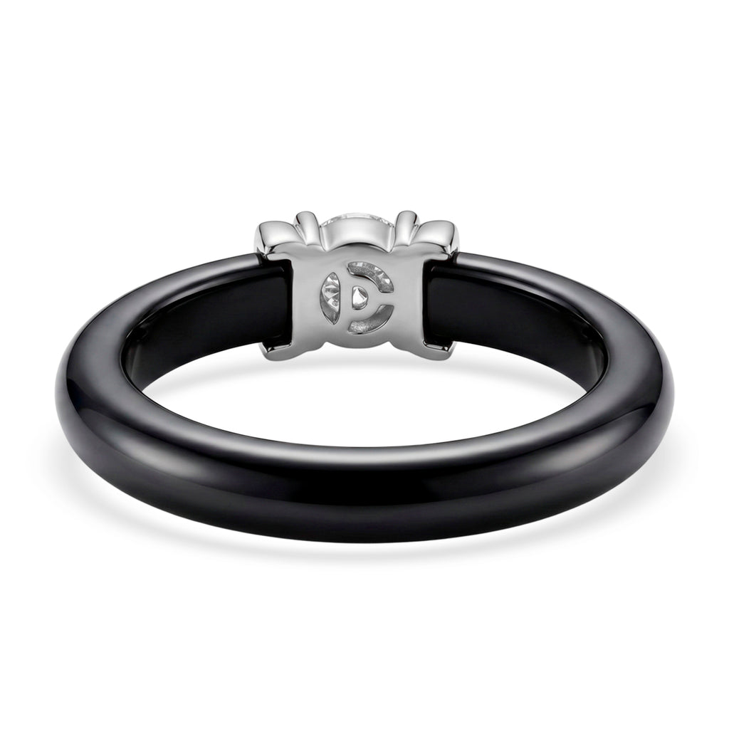 D'Joy - GRA Certified (D-VVS1) Moissanite & Boots Black Jade Band Ring in Rhodium Overlay Sterling Silver 9.23 Ct._8586704_4