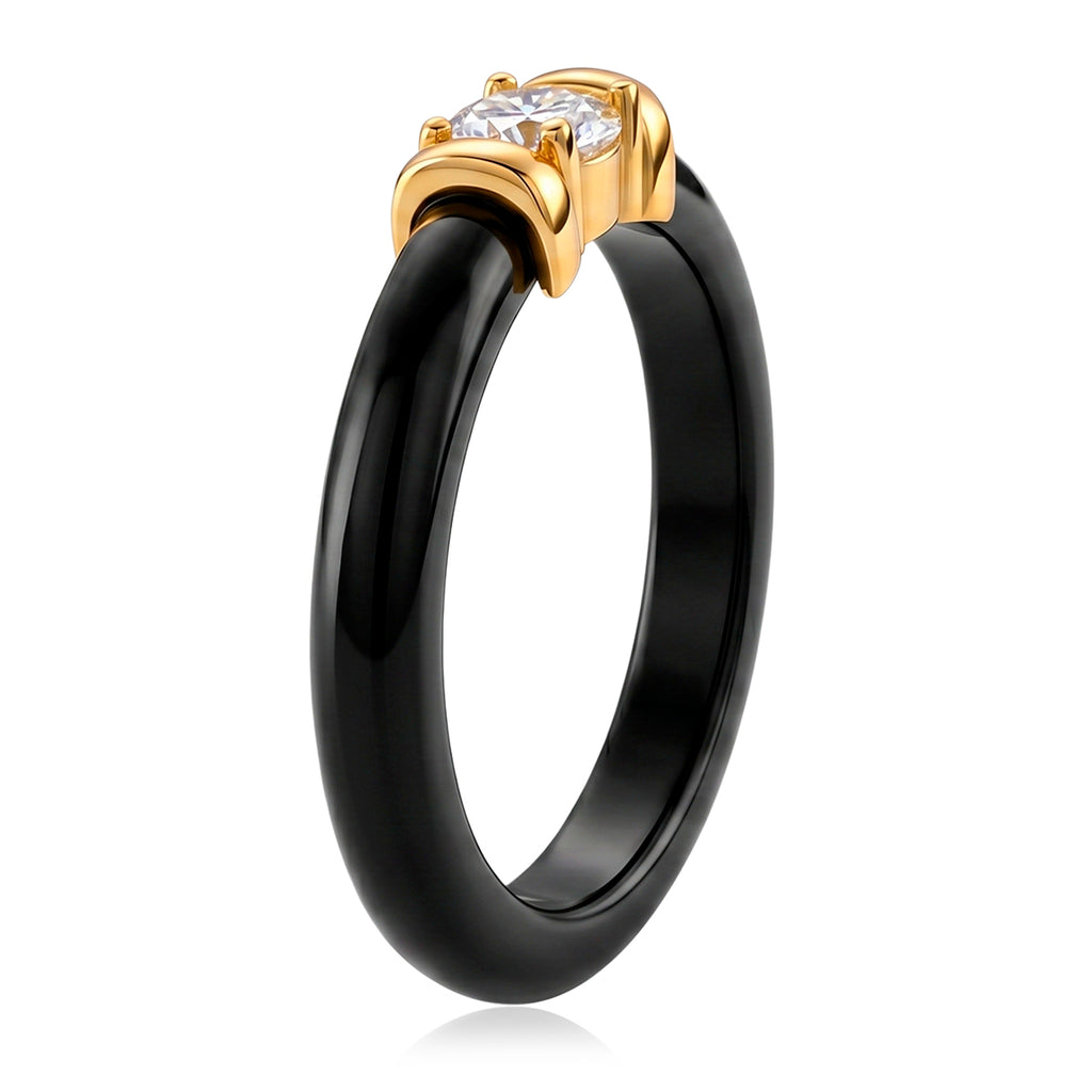D'Joy - GRA Certified (D-VVS1) Moissanite & Boots Black Jade Band Ring in Yellow Gold Plated Sterling Silver 9.23 Ct._8586709_3