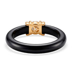 D'Joy - GRA Certified (D-VVS1) Moissanite & Boots Black Jade Band Ring in Yellow Gold Plated Sterling Silver 9.23 Ct._8586713_4