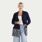 La Marey Patterned Cardigan (Size - XL) - Blue Navy_8586799