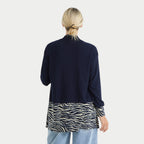 La Marey Patterned Cardigan (Size - XL) - Blue Navy_8586799_1