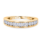 Luxuriant - SGL Certified Lab Grown Diamond (SI/G-H) Half-Eternity Band Ring in 18K Vermeil Yellow Gold Plated Sterling Silver 1.00 Ct._8586819