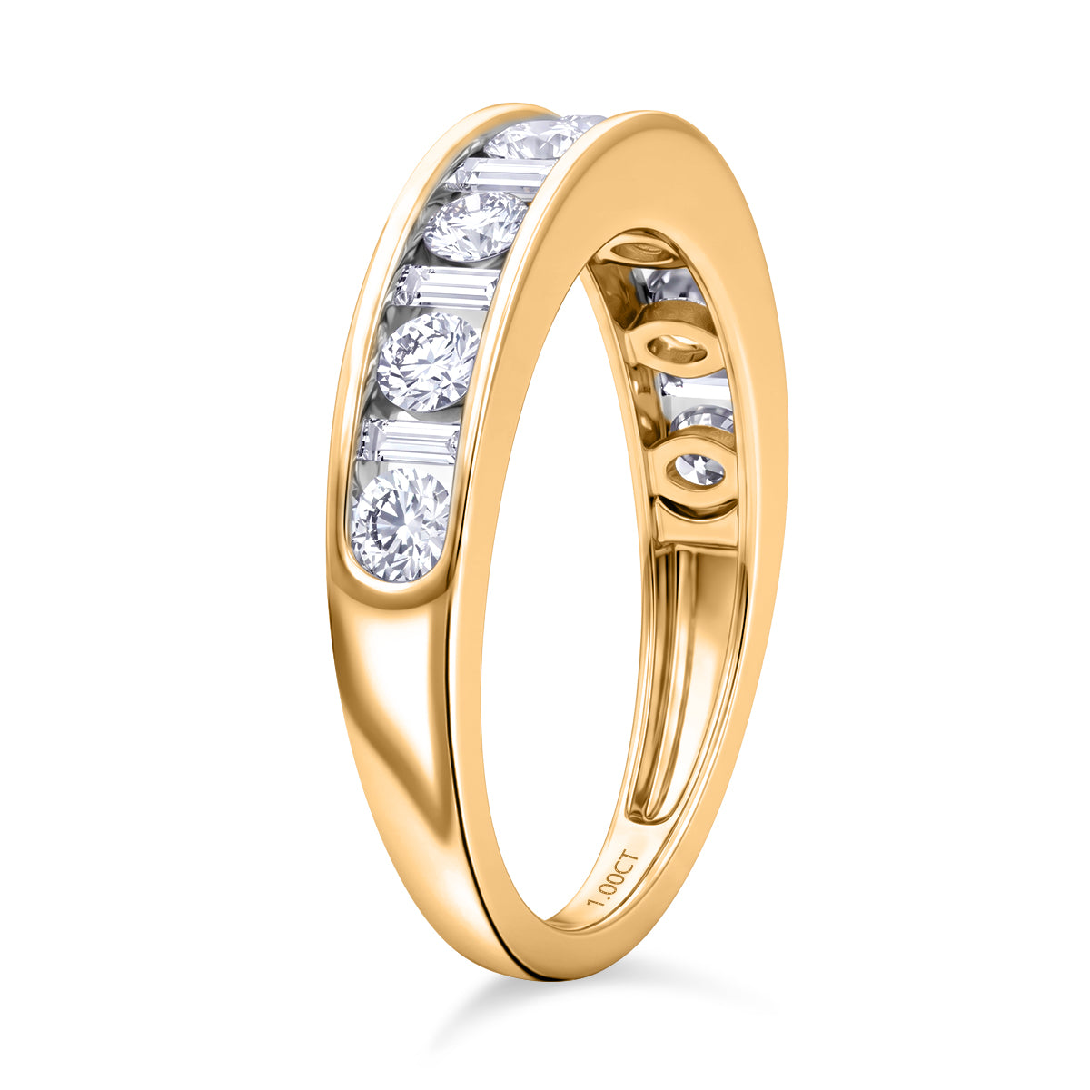 LUXURIANT 1 Ct. Lab Grown Diamond Half-Eternity Band Ring in 18K Vermeil Yellow Gold Plated Sterling Silver SGL Certified (SI-G-H) 8586819 4