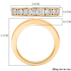 Luxuriant - SGL Certified Lab Grown Diamond (SI/G-H) Half-Eternity Band Ring in 18K Vermeil Yellow Gold Plated Sterling Silver 1.00 Ct._8586819_5